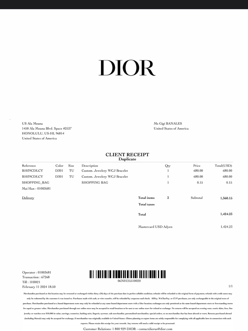 Dior gold clair d lune bracelet - Picture 3 of 3
